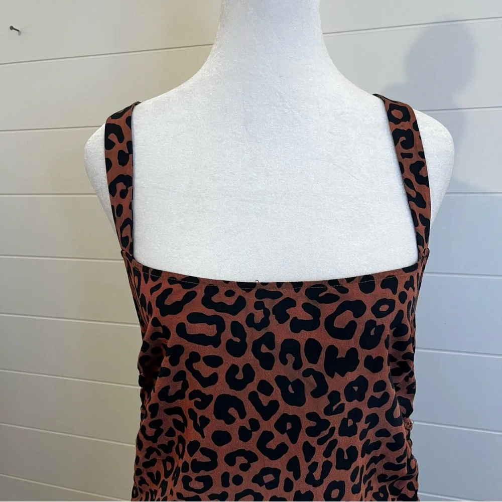 Lovers & Friends Tina Leopard Print Mini Dress Size Medium Indie Sleeze Sexy - Picture 6 of 10